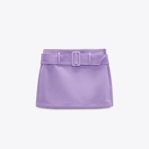 Zara Lavender Mini Skirt with Belt